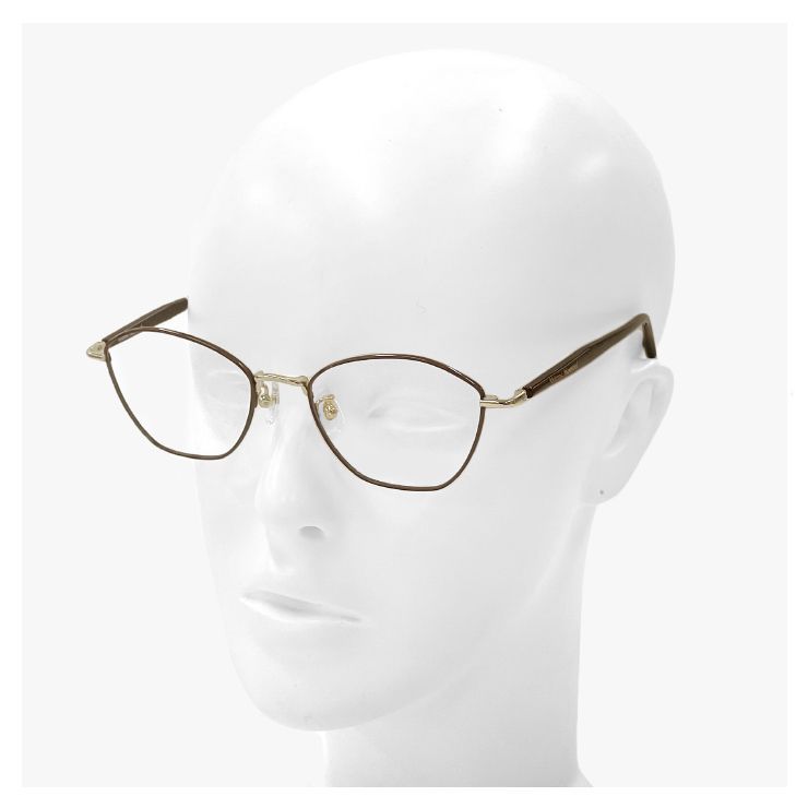 【新品】 ヴィヴィアン ウエストウッド 40-0023 c02 51mm Vivienne Westwood メガネ レディース 眼鏡 女性 40-0023-2 多角形 型 ブラウン ライトゴールド カラー メタル フレーム ダミーレンズ発送 新品】 ヴィヴィアン ウエストウッド 40-0023 c02 51mm Vivienne