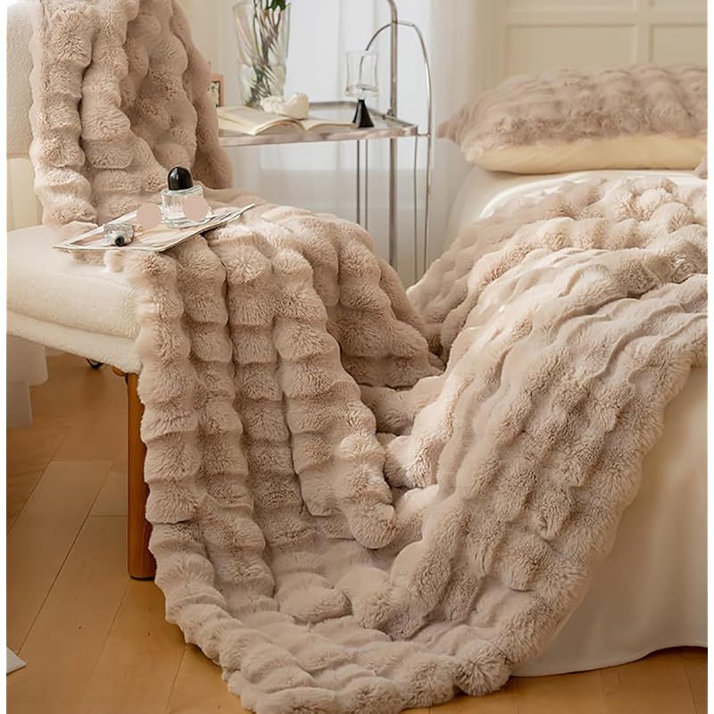 ♥ SUKAAGO ふわとろ毛布 シングル 冬用 厚手 ふわとろ 2枚合わせ もこもこ あったか ブランケット とろとろ 掛け布団 ふわふわ 布団 100x160cm 柔らかく肌触 暖かい 温 静電気防止 洗える 吸湿速乾 抗菌防臭 ベージュ 1
