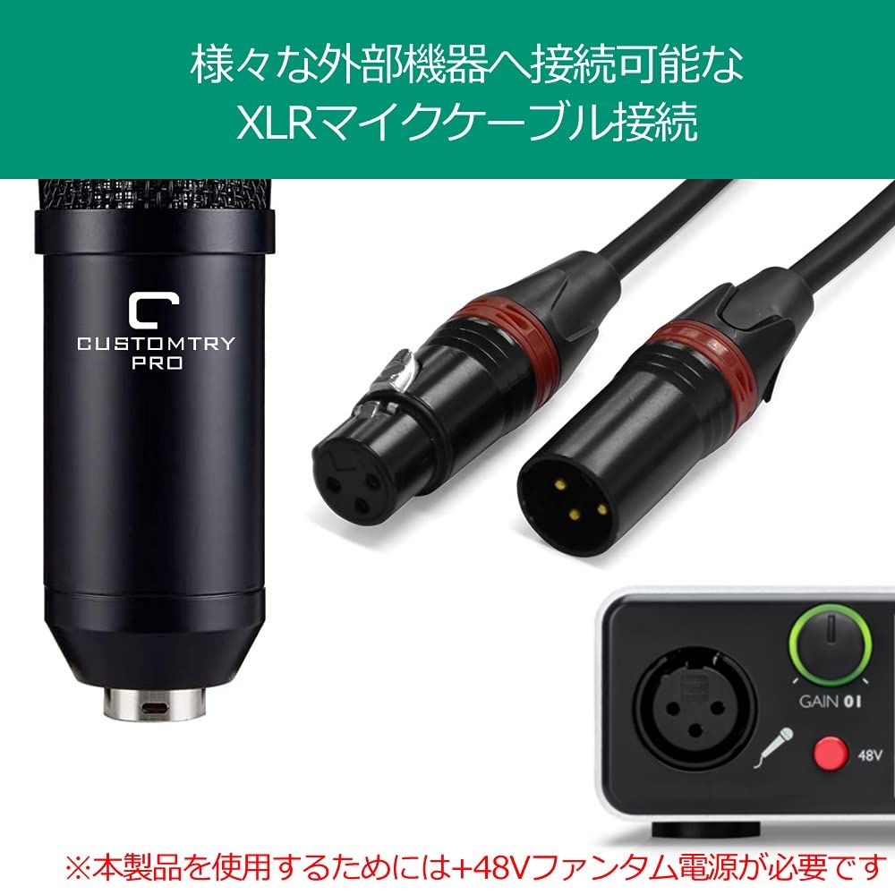 マイク|ウインドスクリーン|ショックマウント|卓上スタンド|XLR-XLRケーブル付属 オールインワンセット