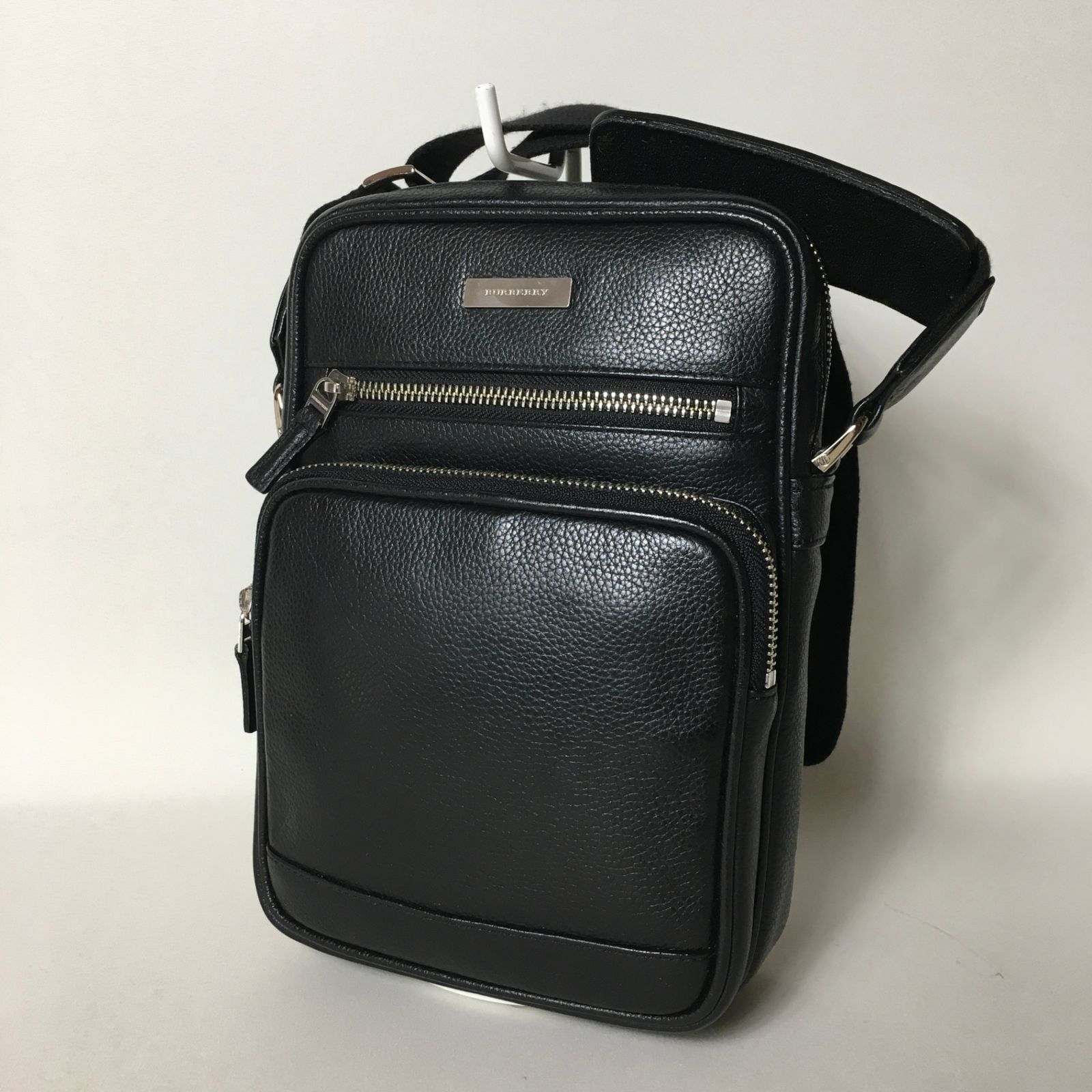 2508-35｜美品｜バーバリー ショルダーバッグ レザー ブラック