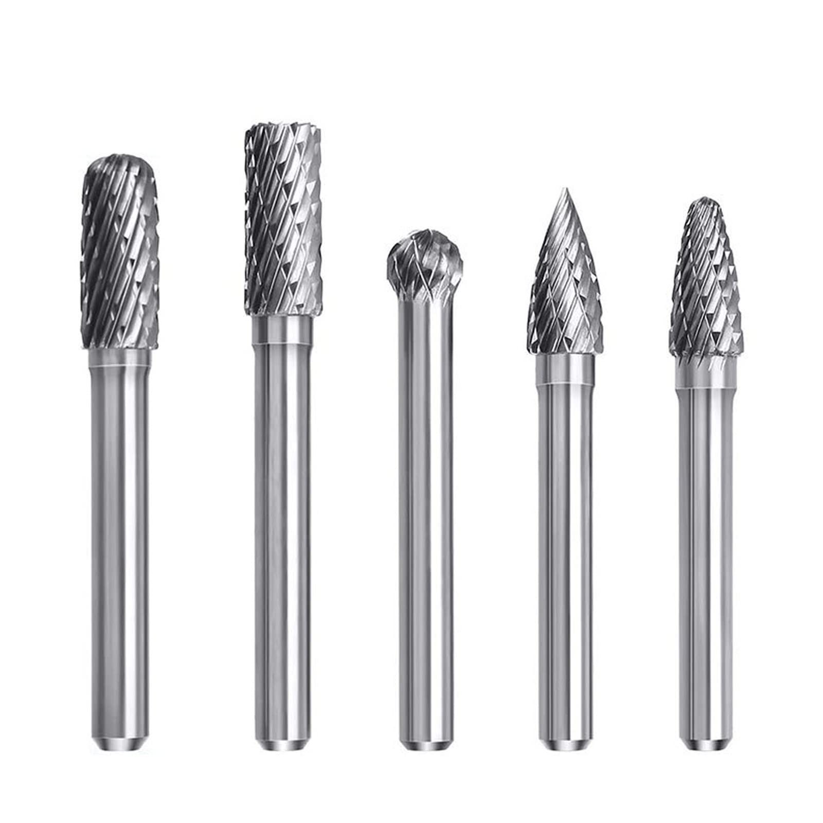 6mm軸 刃幅8ｍｍ DFsucces 超硬バー タングステンバー 6mm軸 刃幅8ｍｍ ロータリーヤスリ 超硬フライスカッター金属バー 高速度 工具 切削 研磨用 5本セット (6mm軸 刃幅8ｍｍ)