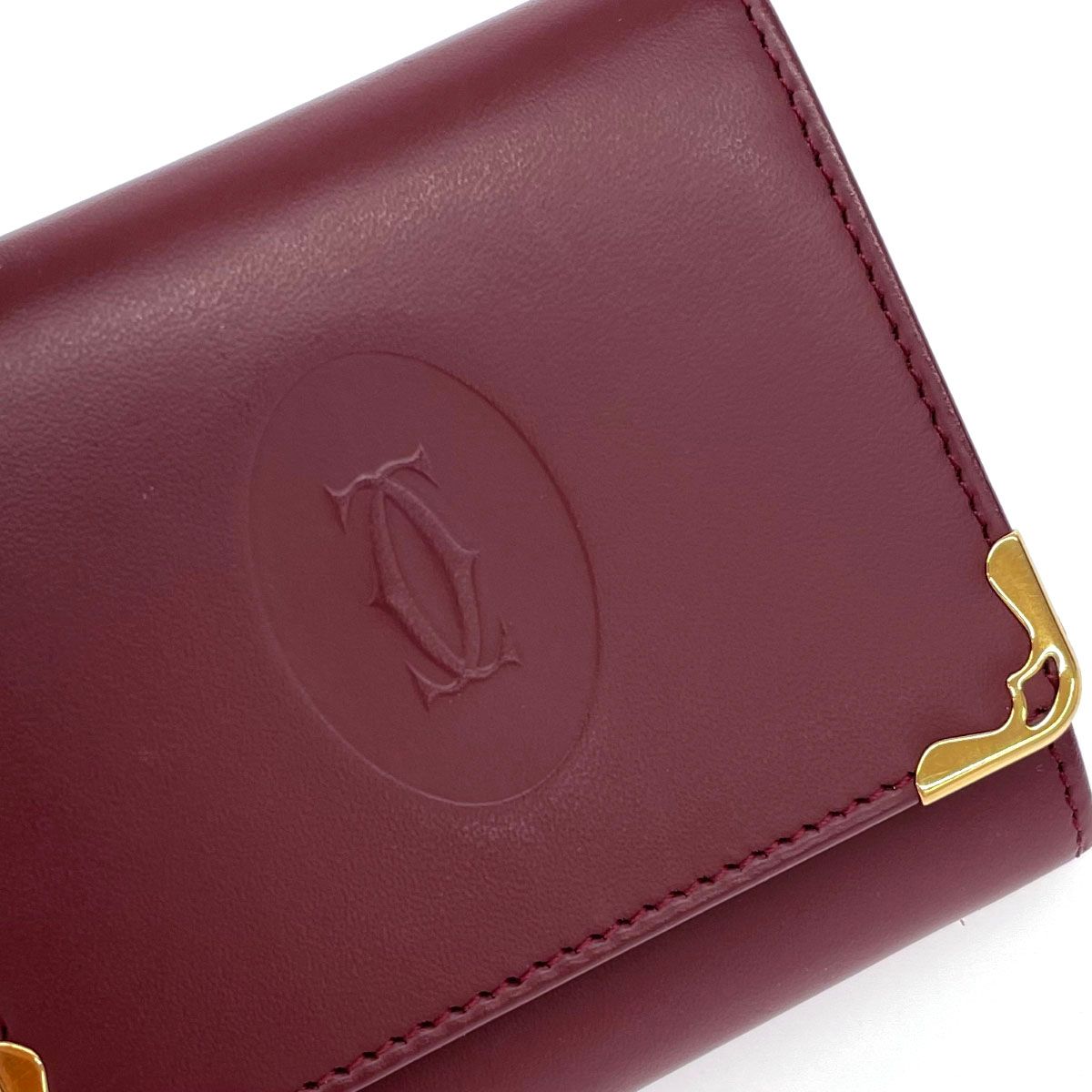 美品 Cartier カルティエ マストライン コインケース ボルドー