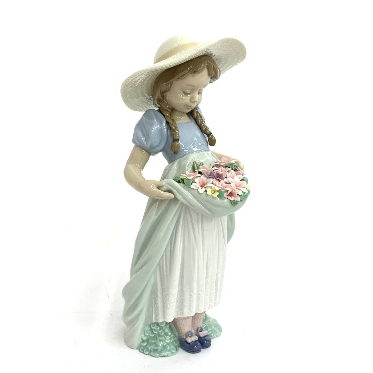 美品 LLADRO リヤドロ たくさん摘めたよ フィギュリン 箱付 6756