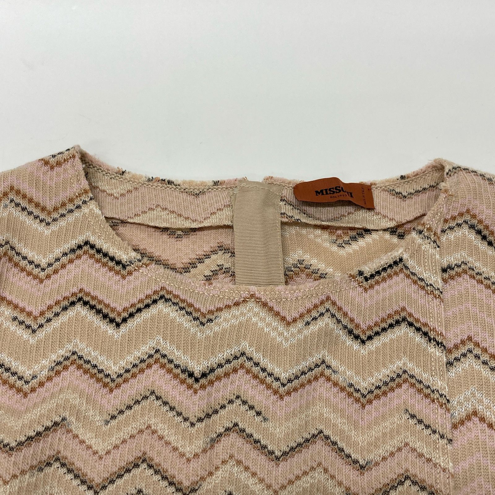 MISSONI - MISSONI(ミッソーニ) カーディガン サイズ42 M レディース - 黒×ピンクベージュ 長袖/ニット MISSONI(ミッソーニ) カーディガン サイズ42 M レディース - 黒