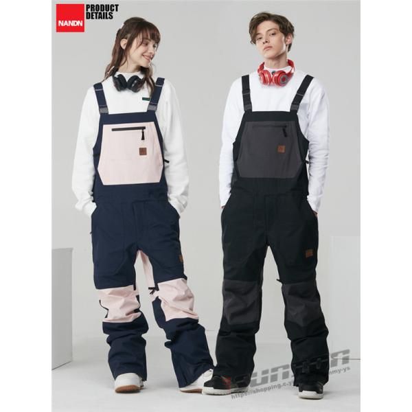 スノーボード ウェア ビブパンツ つなぎ メンズ レディース スノーウェア スキーウェア スノボ つなぎ ストレッチ 防風 防寒 保温 アウトドア 1106bibu14*番号-D