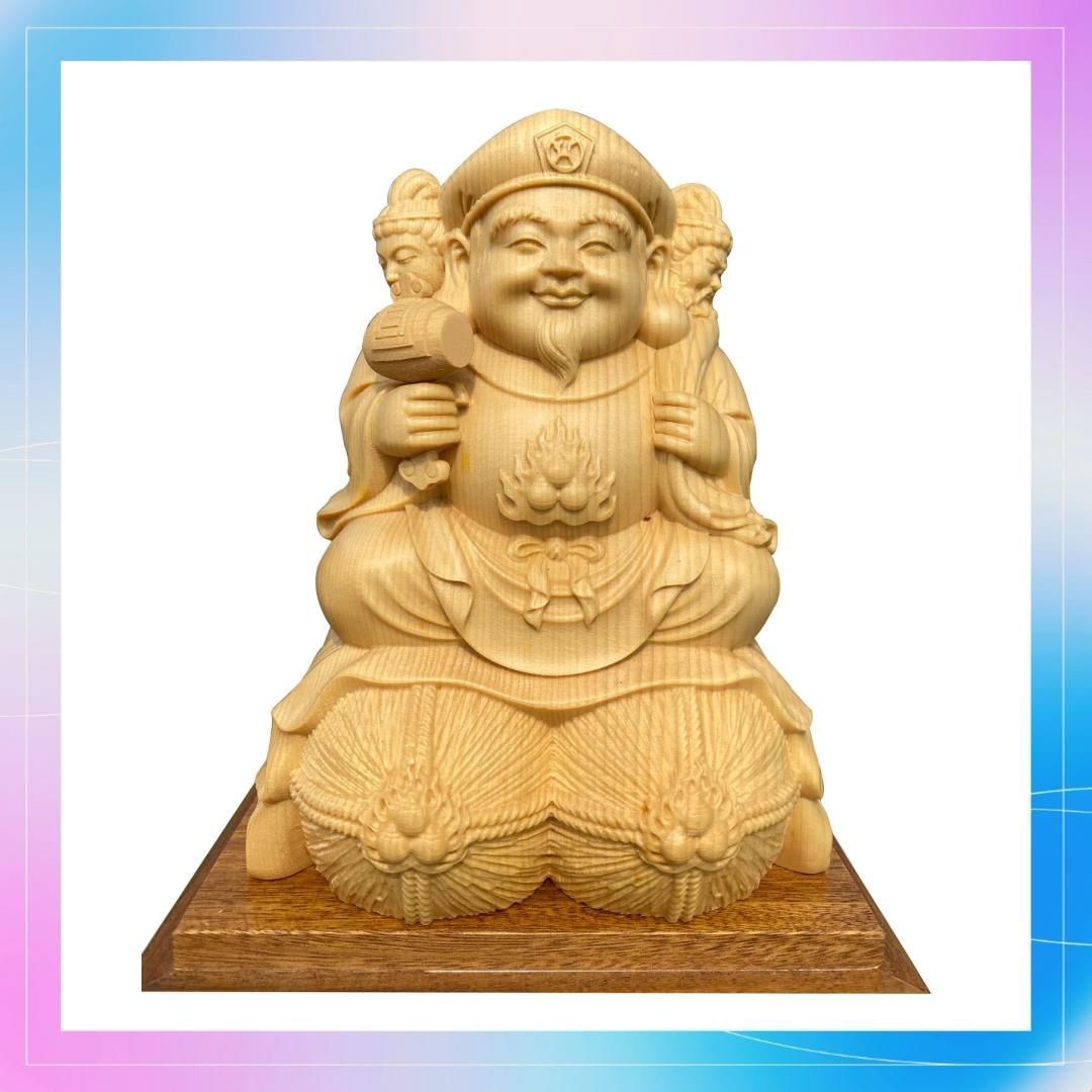 七福神　一刀彫 楽天市場】【横幅66cm】木彫り 七福神 置物 一刀彫 / 素材