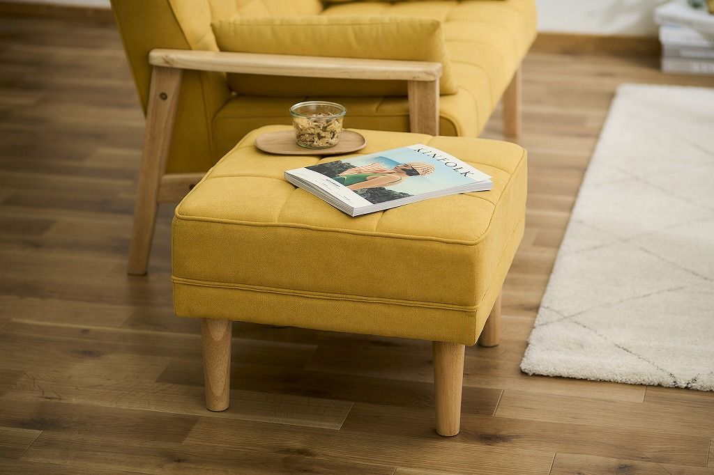 精力的な アイリスオーヤマ オットマン ソファ チェア 足置き ローソファ 幅約55? おしゃれ かんたん組立 マスタード WFS-OT IRIS OHYAMA