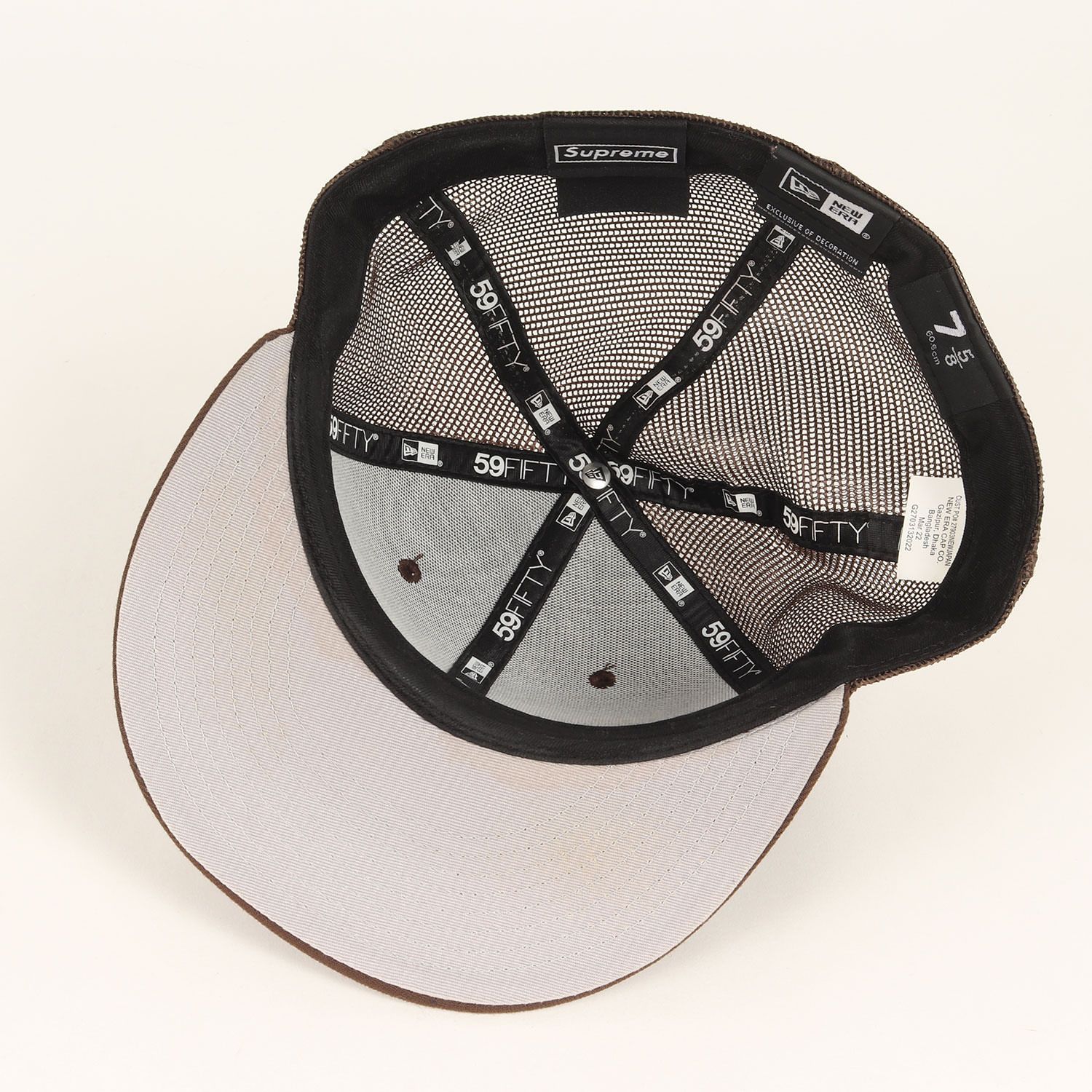 Supreme シュプリーム キャップ ブラウン サイズ:7 5/8(60.6cm