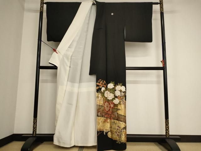 後藤久美子ブランド　正絹振袖 束熨斗 雪輪牡丹 市松桜 ♡・袋帯 2点セット♡ 後藤久美子ブランド 正絹振袖 束熨斗 雪輪牡丹 市松桜 ♡・袋帯