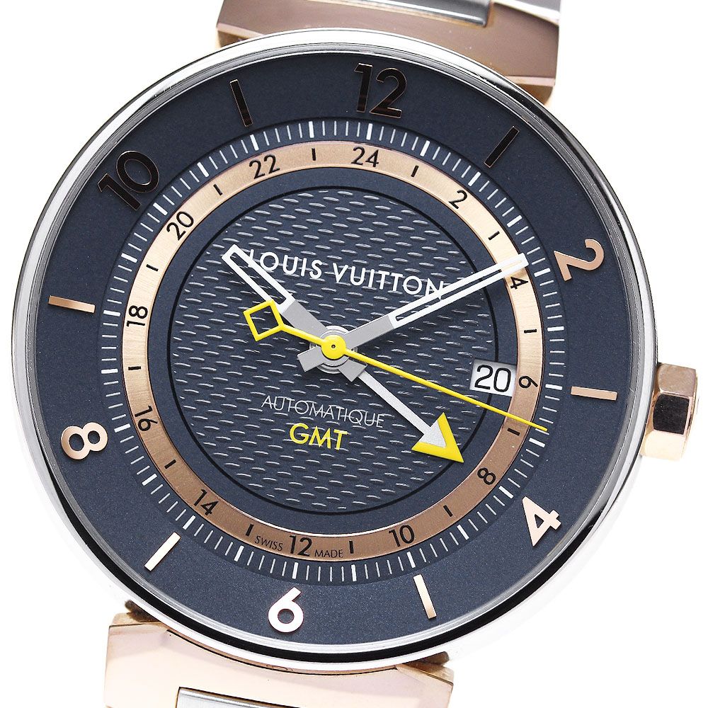 ルイ・ヴィトン LOUIS VUITTON QA028 タンブール ムーン GMT 自動巻き メンズ良品_813344