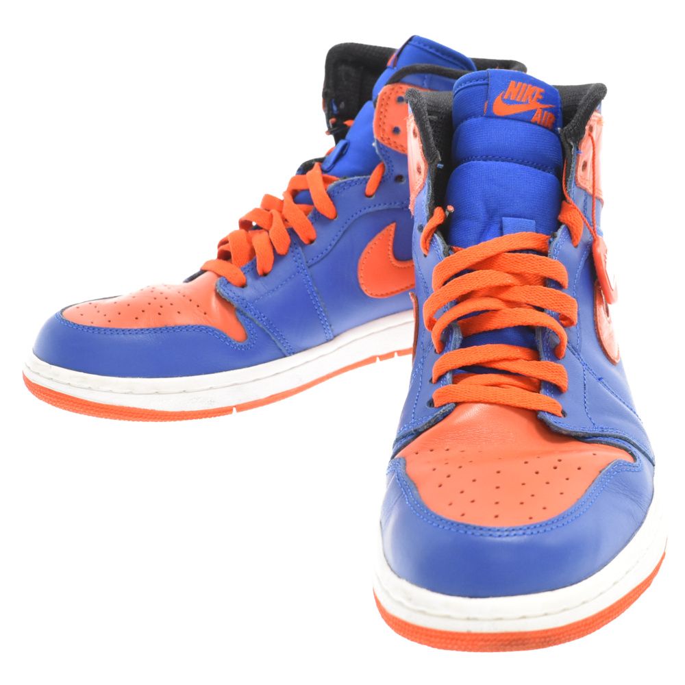 NIKE (ナイキ) AIR JORDAN 1 RETRO HIGH OG KNICKS エアジョーダン1レトロハイ ニックス ハイカットスニーカー  555088‐407 オレンジ/ブルー US10/28.0cm - メルカリ