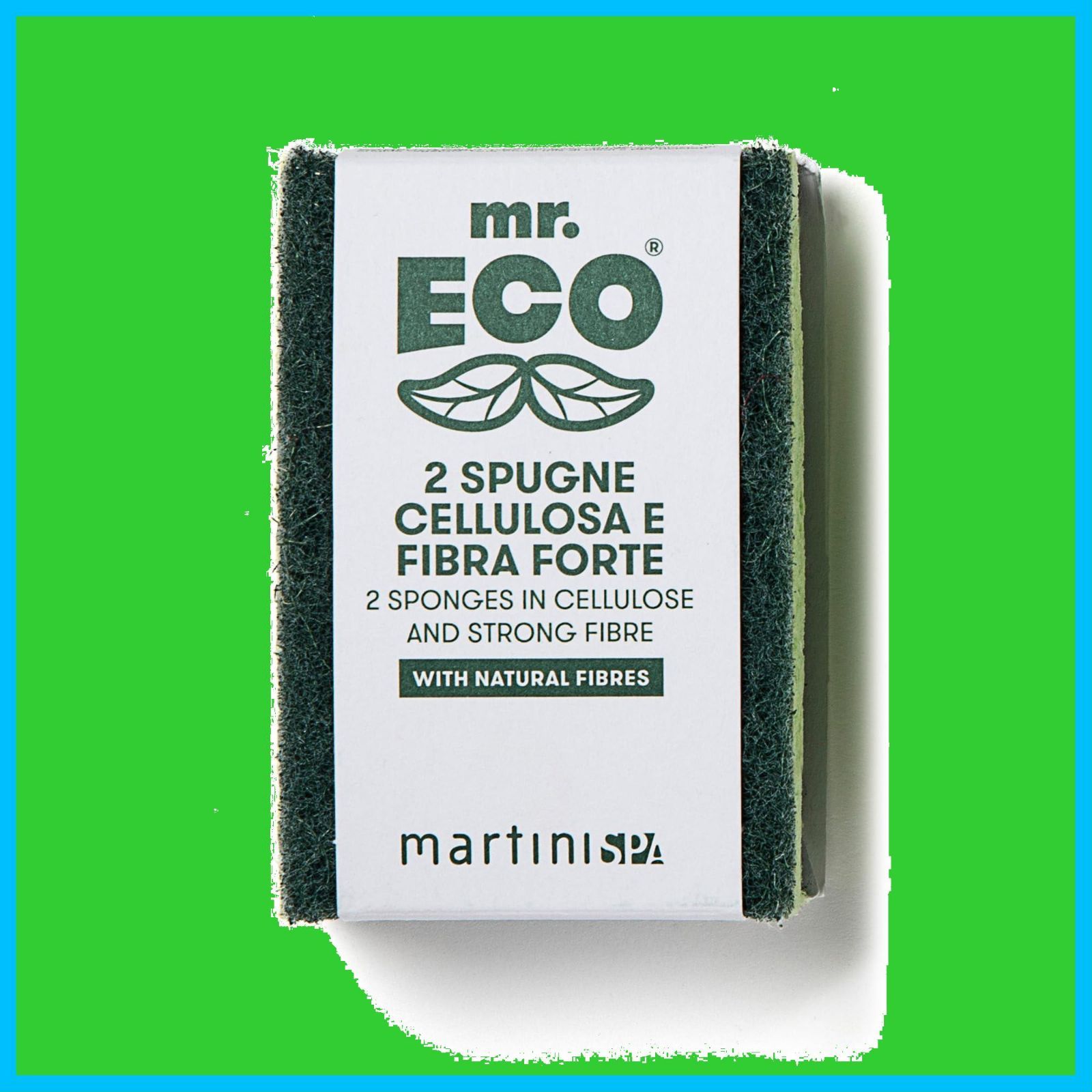 mr.ECO セルロース-ファイバー ハードタイプ キッチン スポンジ 2個セット 少ない洗剤で油汚れスッキリ