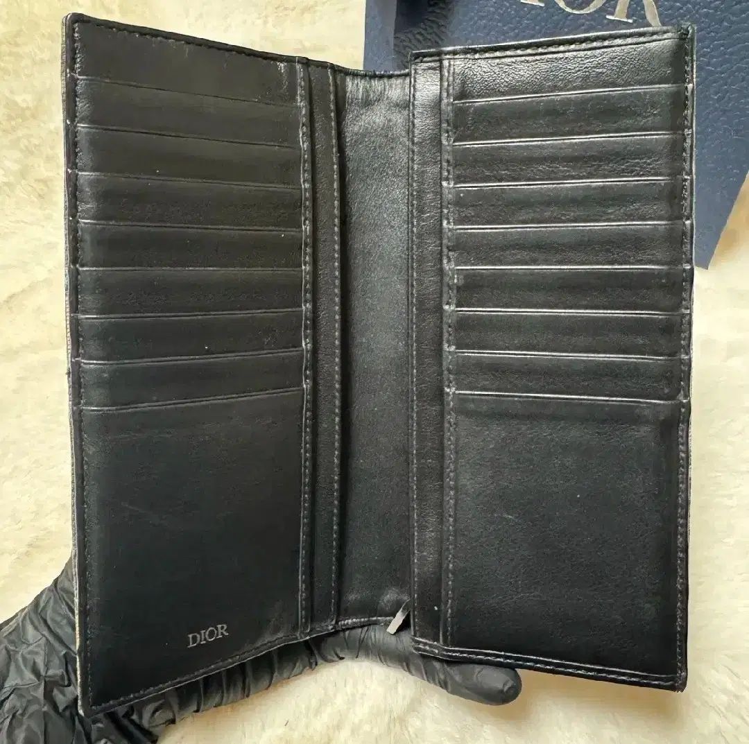 ディオール オブリーク ロングウォレット ブラック 長財布 本革 正規品