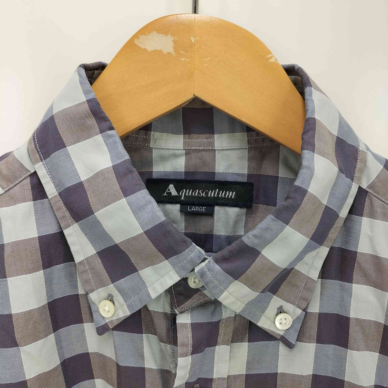 アクアスキュータム AQUASCUTUM チェック柄半袖ボタンシャツ