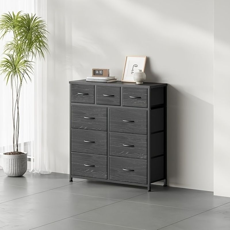 タンス チェスト 4段 収納 洋服収納 洋服タンス 箪笥 アンティーク 移動 子ども 軽い クローゼット おしゃれ リビングチェスト 衣装棚 タンス 多機能 衣類収納 大容量4段9杯 幅87.5×奥行29.8×高さ92.2cm 新築祝い グレー