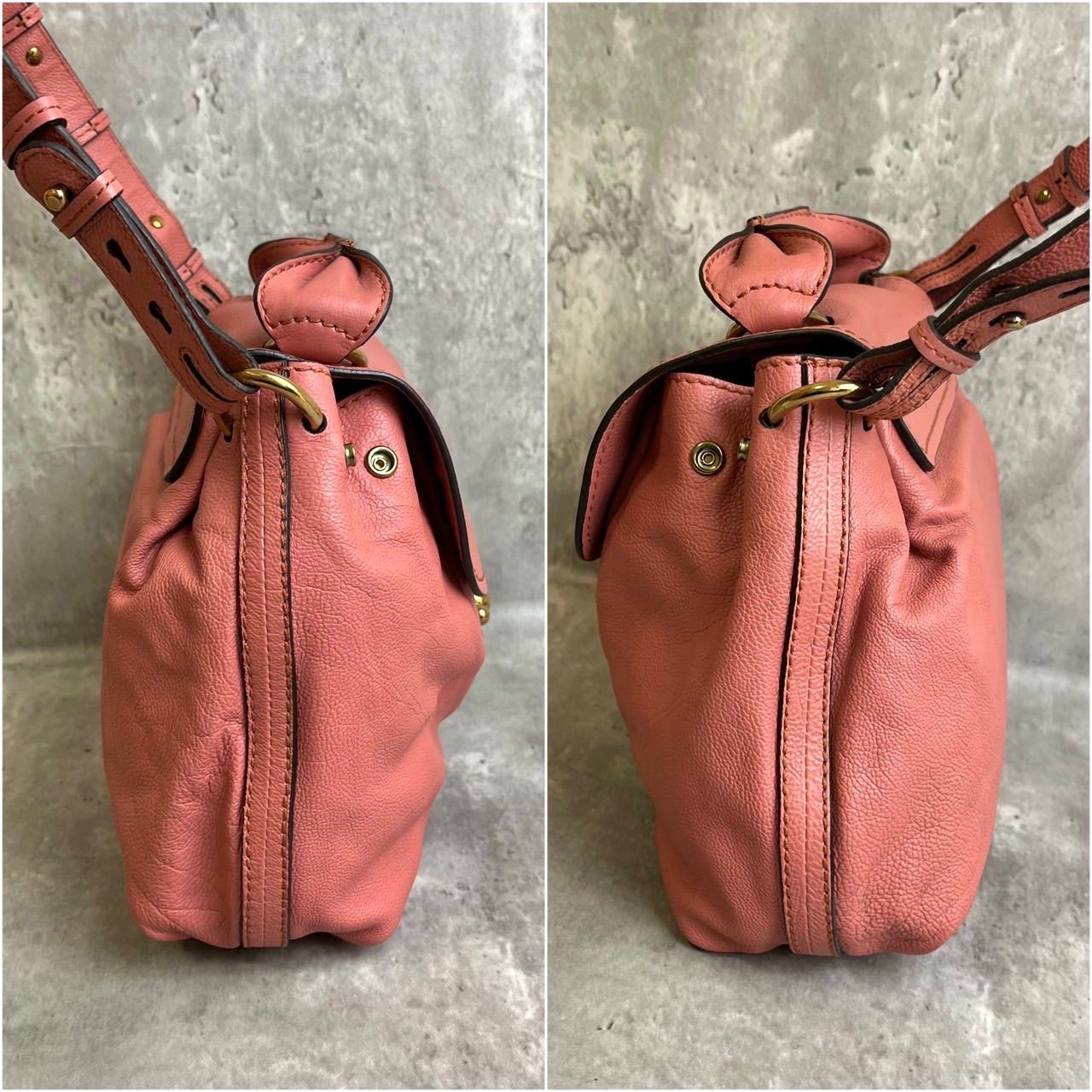 美品】クロエエルシー2way バッグターンロックレザーブラック
