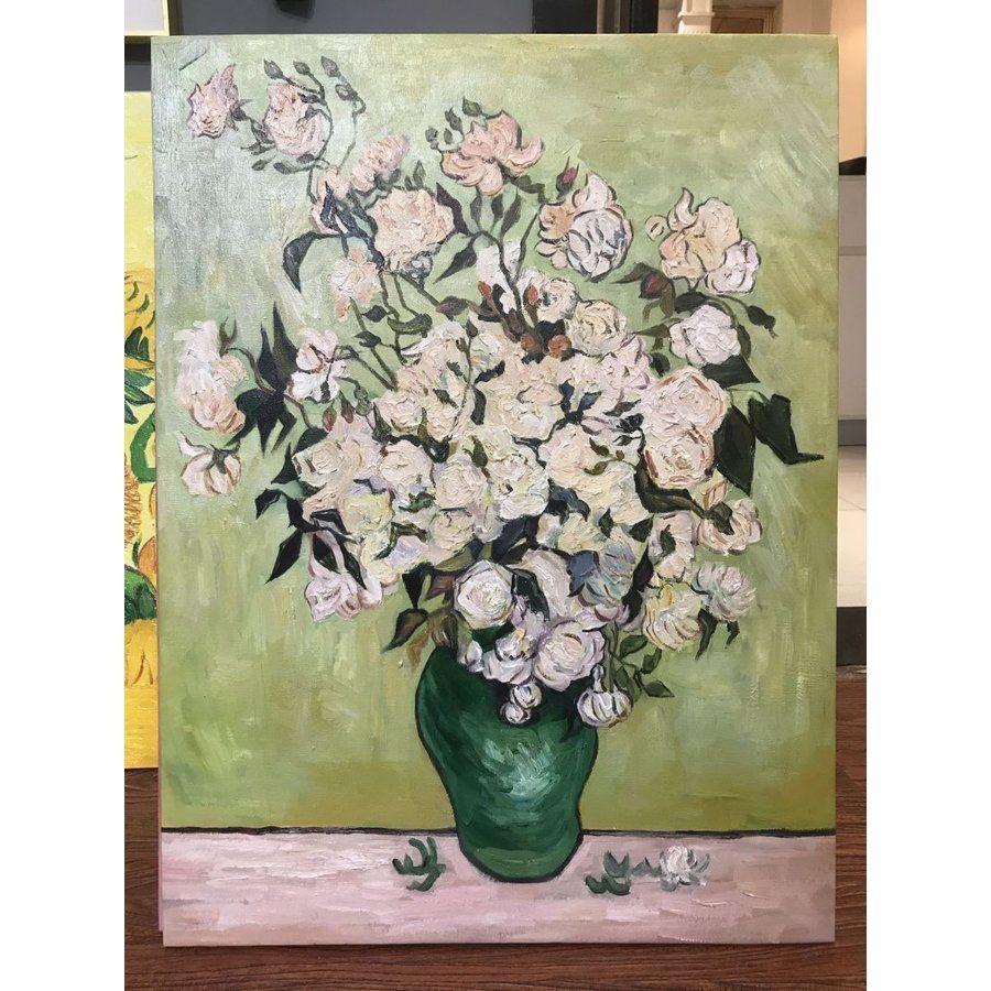 絵画 肉筆手描き オランダ油彩 ファン・ゴッホ「お花」サインF6サイズ