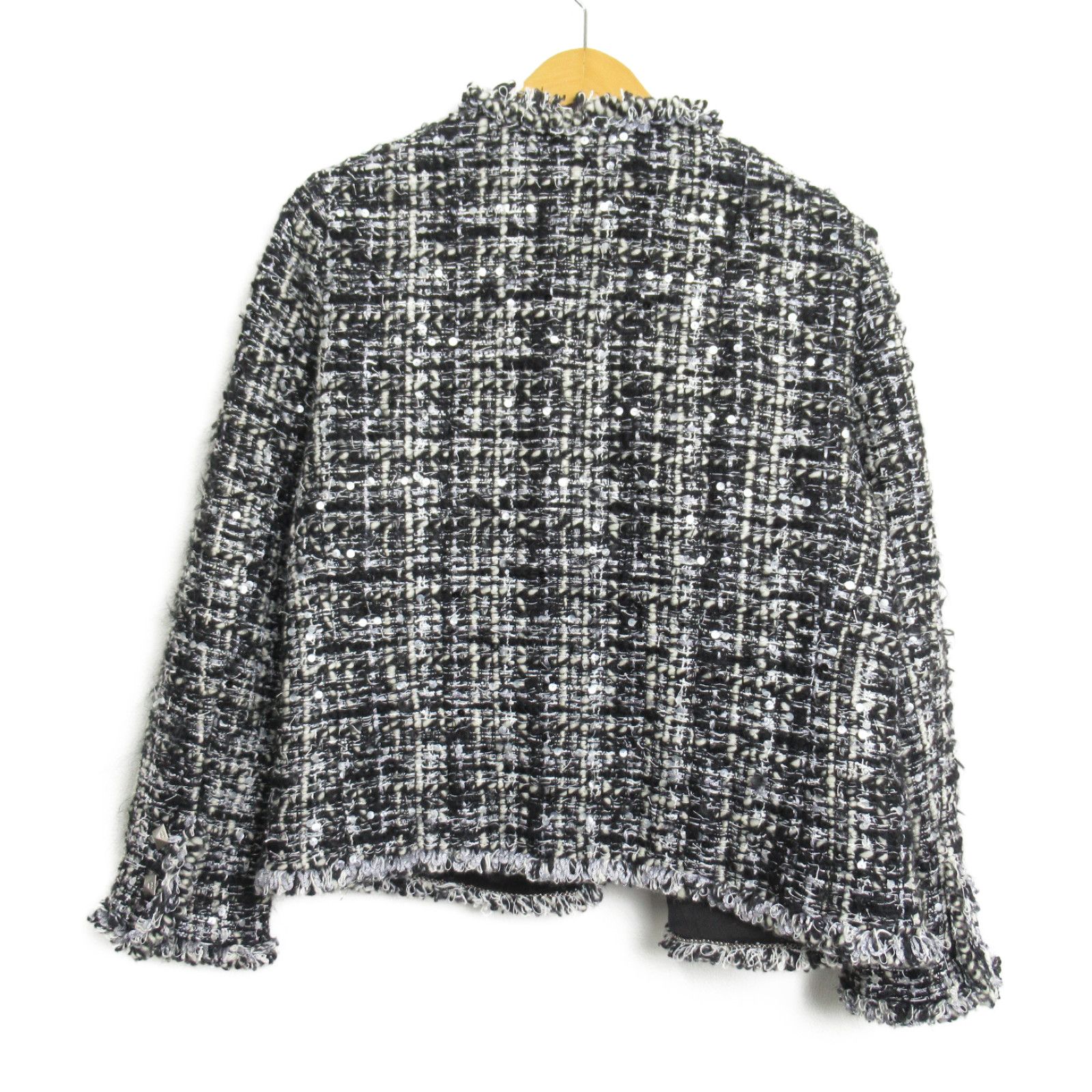 CHANEL ツイードジャケット 44 CHANEL】シャネル『ツイード ノーカラージャケット size42