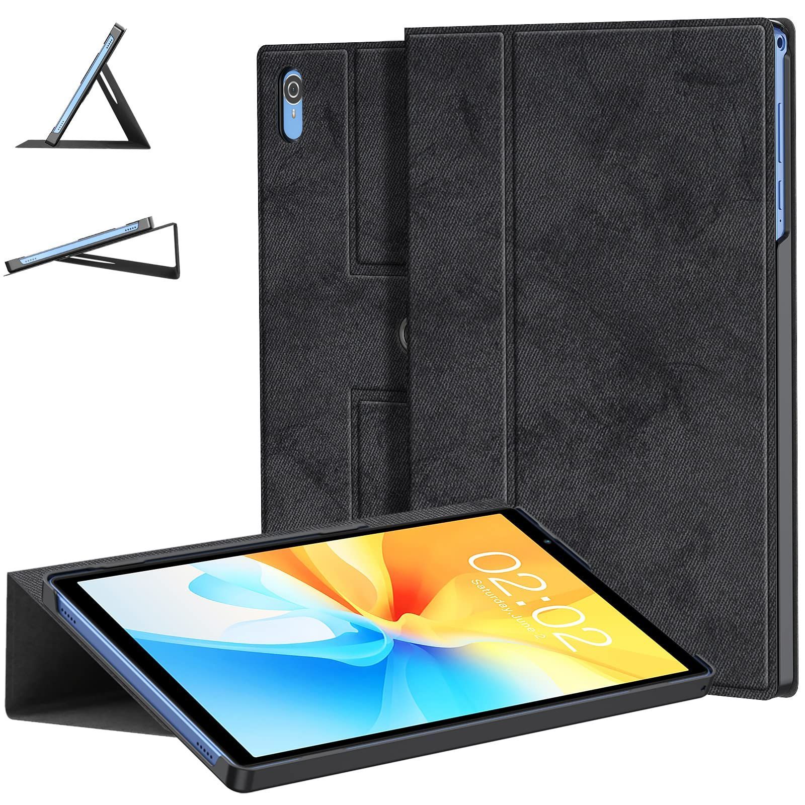 【特価セール】タブレットケースタンド機能付き 10インチ P25T P25T TECLAST (黑) TECLAST 全面保護型 キズ防止 柔らかい手触り 360度回転可能 耐衝撃性 軽量 ケース 適応 SANDATE