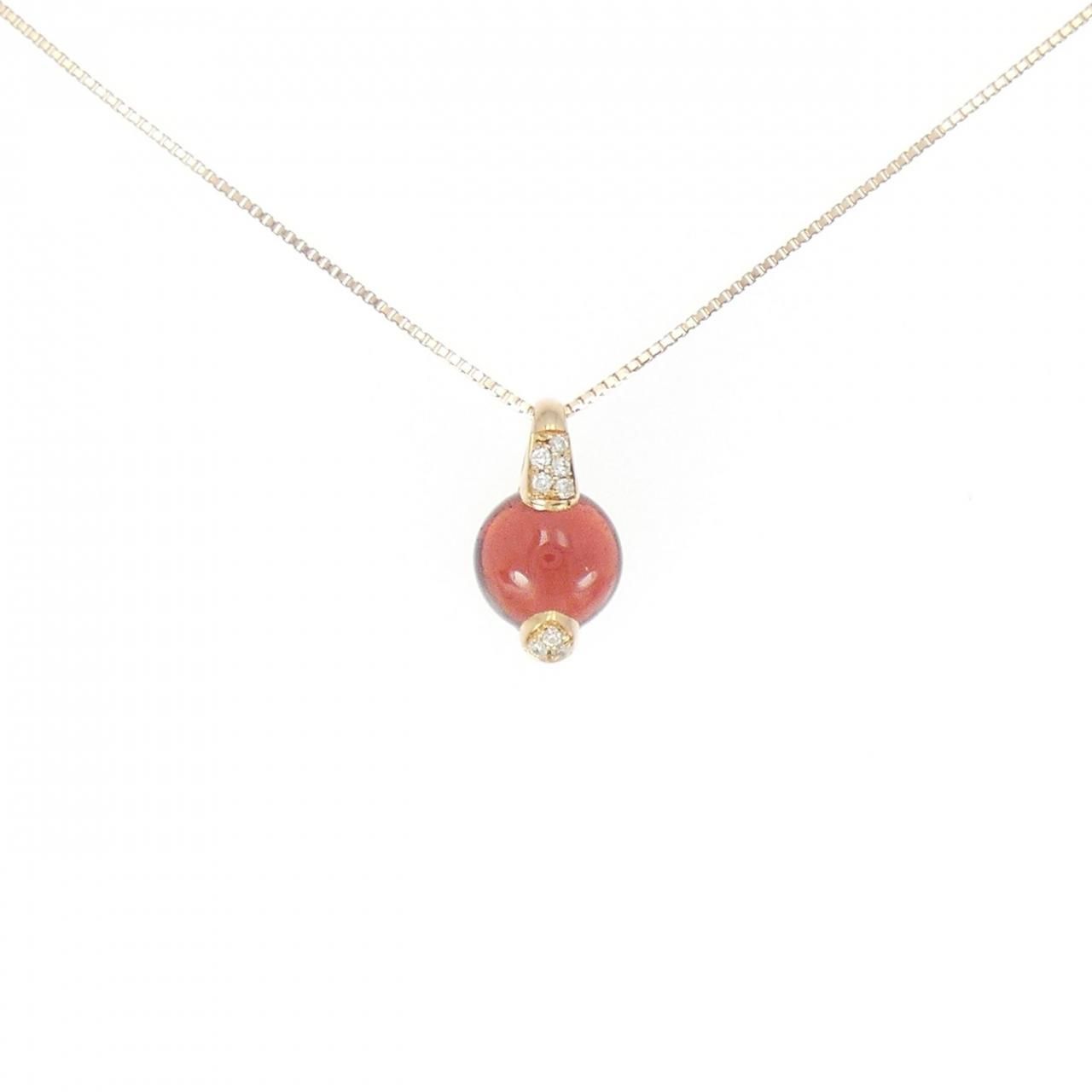 18KPG K18PG ガーネット ネックレス