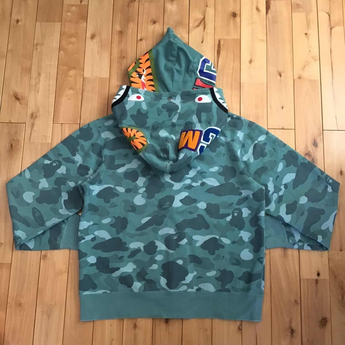 ☆XL☆ Color camo ダブル シャーク パーカー double shark full zip