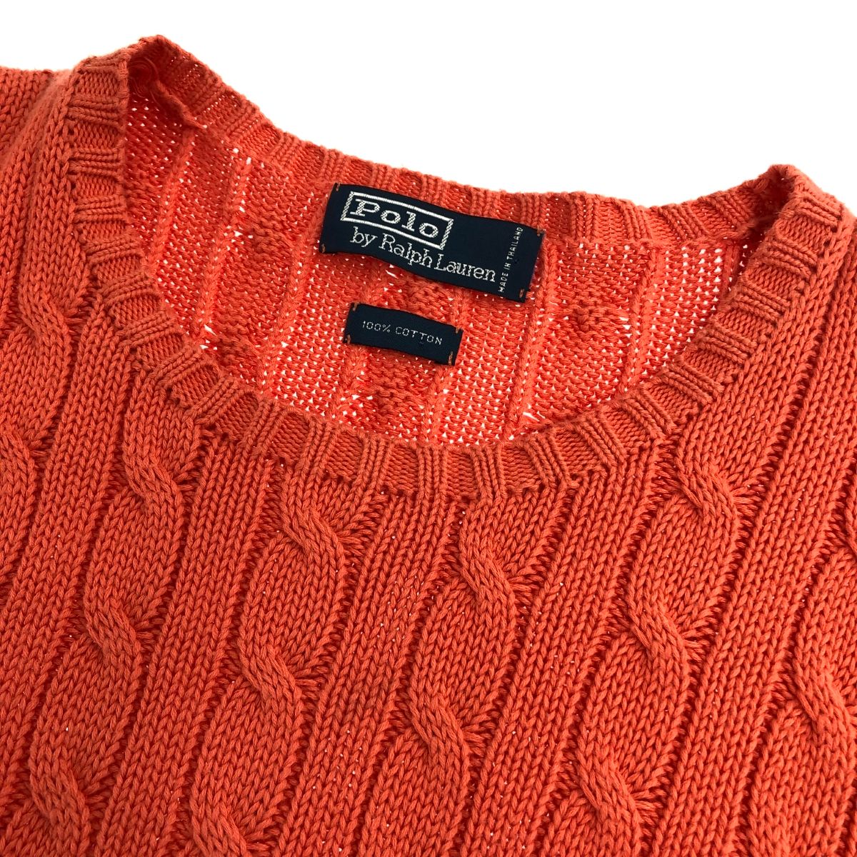 POLO RALPH LAUREN オレンジ ケーブルニットセーター US L POLO RALPH LAUREN ポロ・ラルフローレン ケーブル ニット