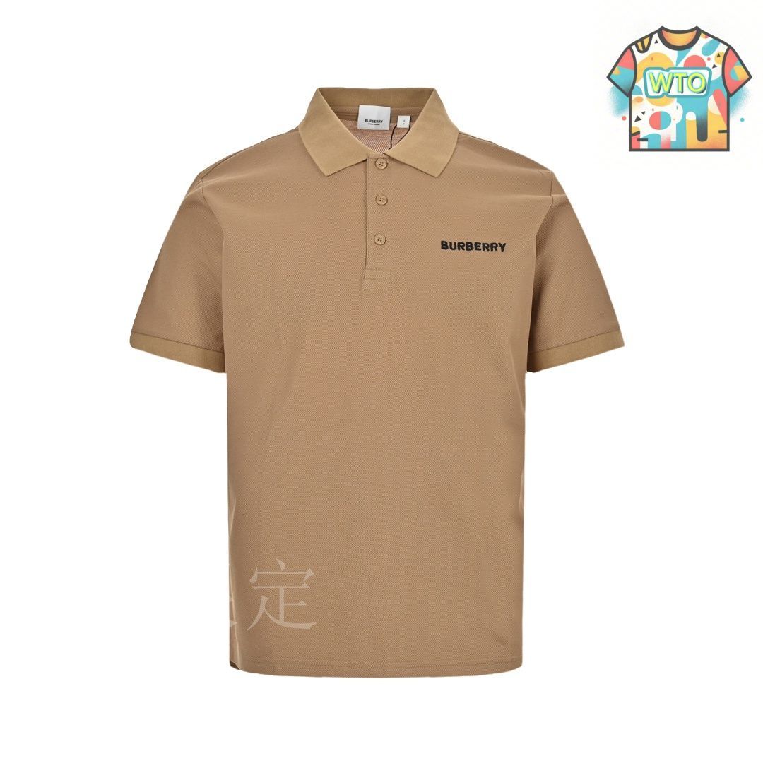 今日特価】Burberry 2024SS 胸ポケットロゴ刺繍ポロシャツ