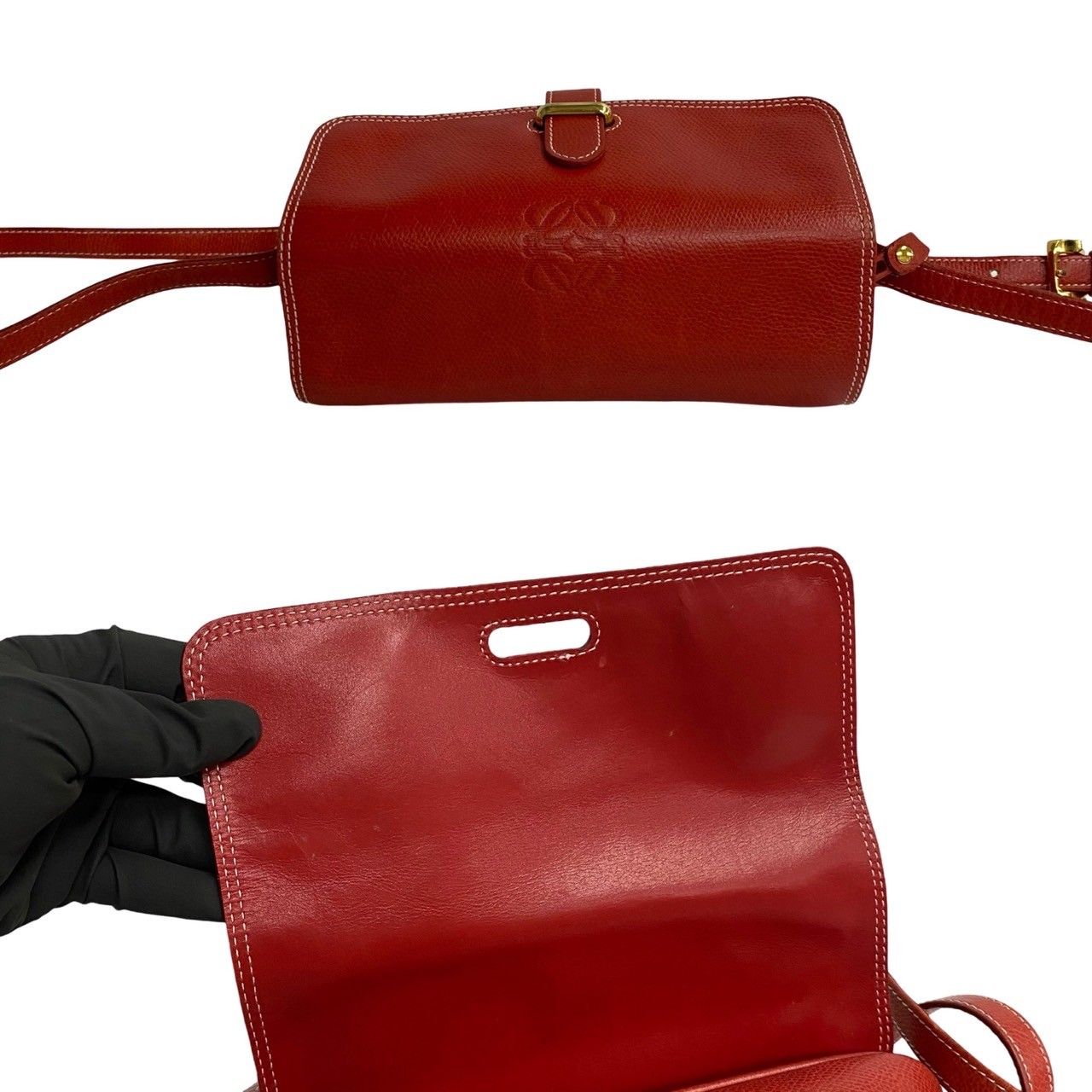 極 美品 希少品 LOEWE ロエベ ヴィンテージ アナグラム ロゴ レザー 本 