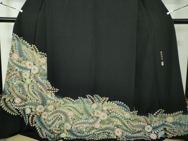 平和屋着物○越後十日町の一流染匠 桐屋・翠山工房 黒留袖 絞り 辻が花