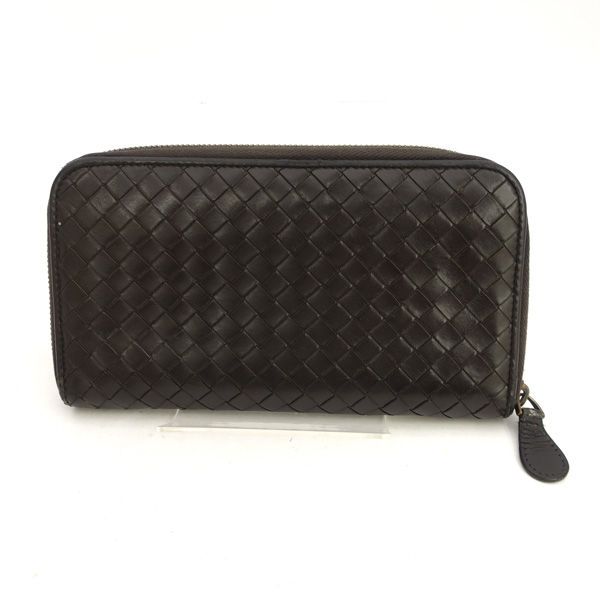 ボッテガヴェネタ 長財布 札入れ レザー ブラック イントレチャート