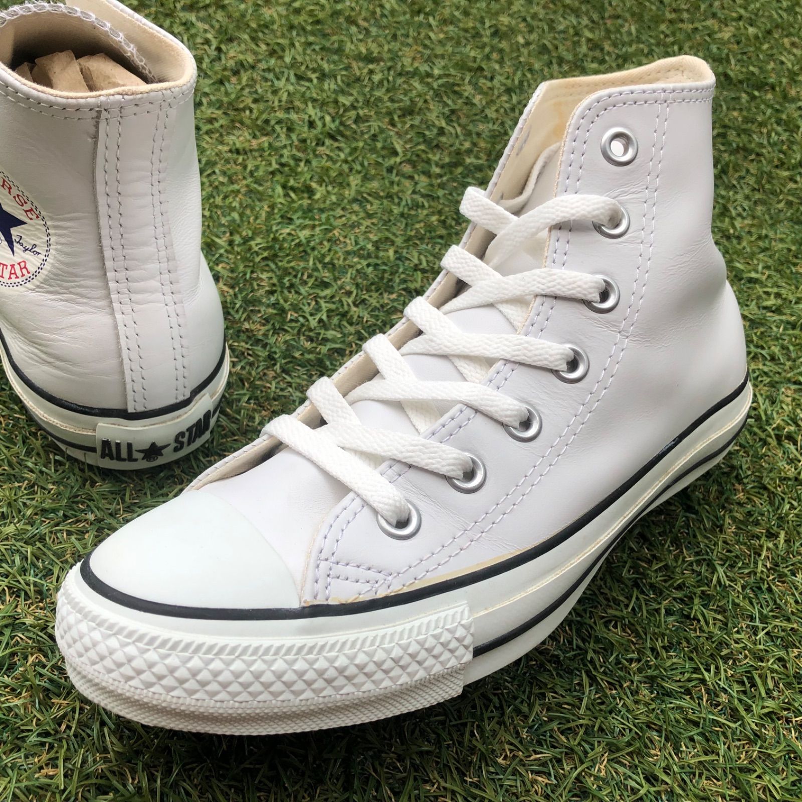 美品23.5 converse コンバース レザー オールスターHI HT682