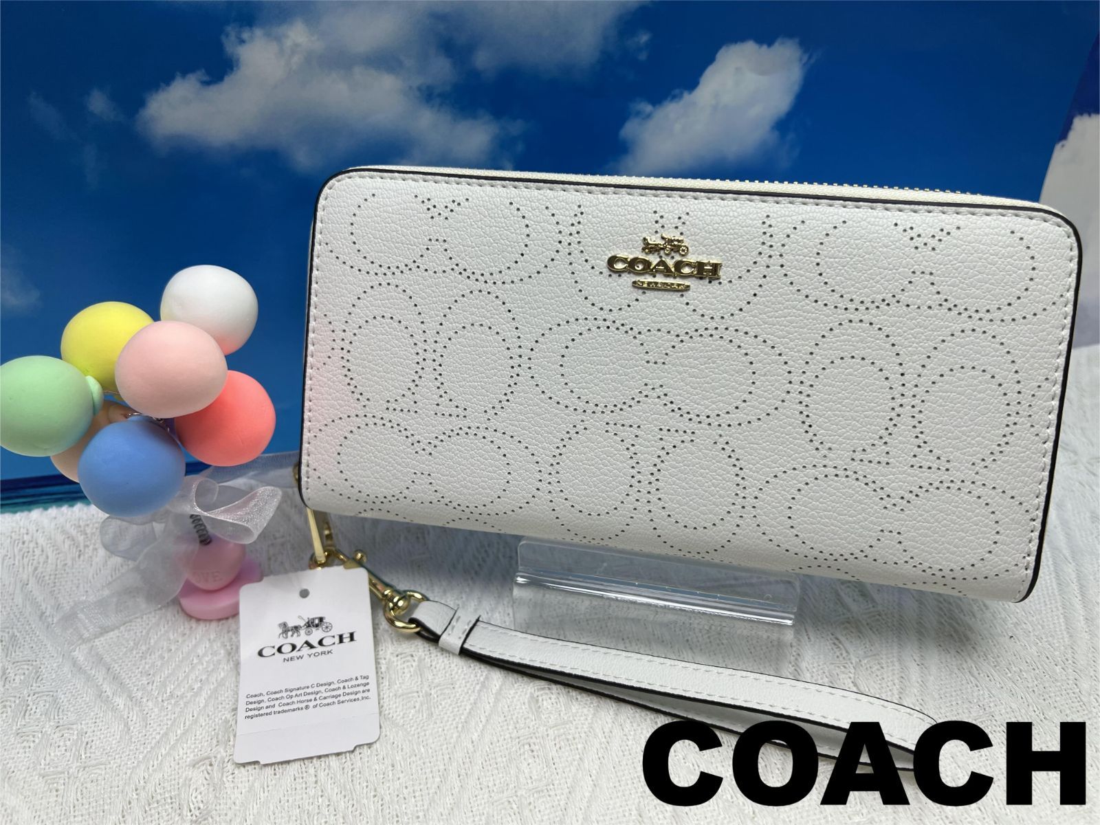 COACH 財布 コーチ 長財布 シグネチャー アコーディオン パンチング