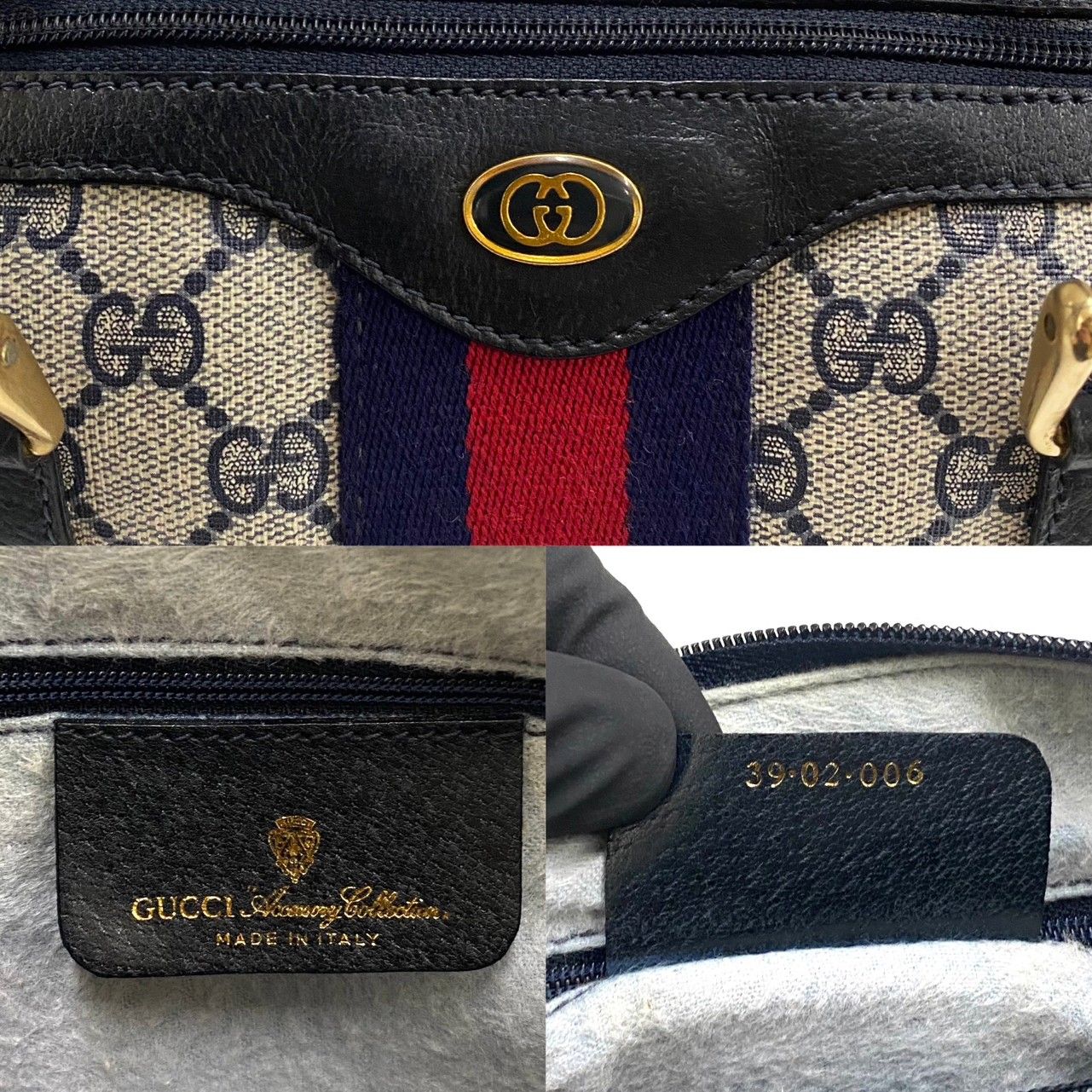 極 美品 袋付 GUCCI オールドグッチ グッチ ヴィンテージ シェリーライン GG ロゴ レザー 本革 ミニ ボストンバッグ ハンドバッグ  20247 - メルカリ