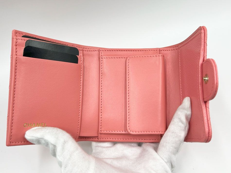 CHANEL シャネル マトラッセ グレインドカーフスキン 3つ折り財布  