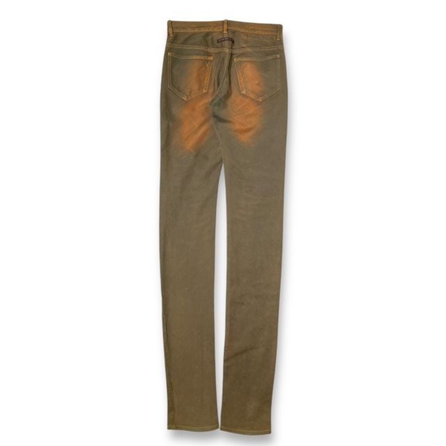 Jean Paul GAULTIER 錆加工スーパーロングデニムパンツ ジーンズ 46 ブラウン ジャンポールゴルチエ