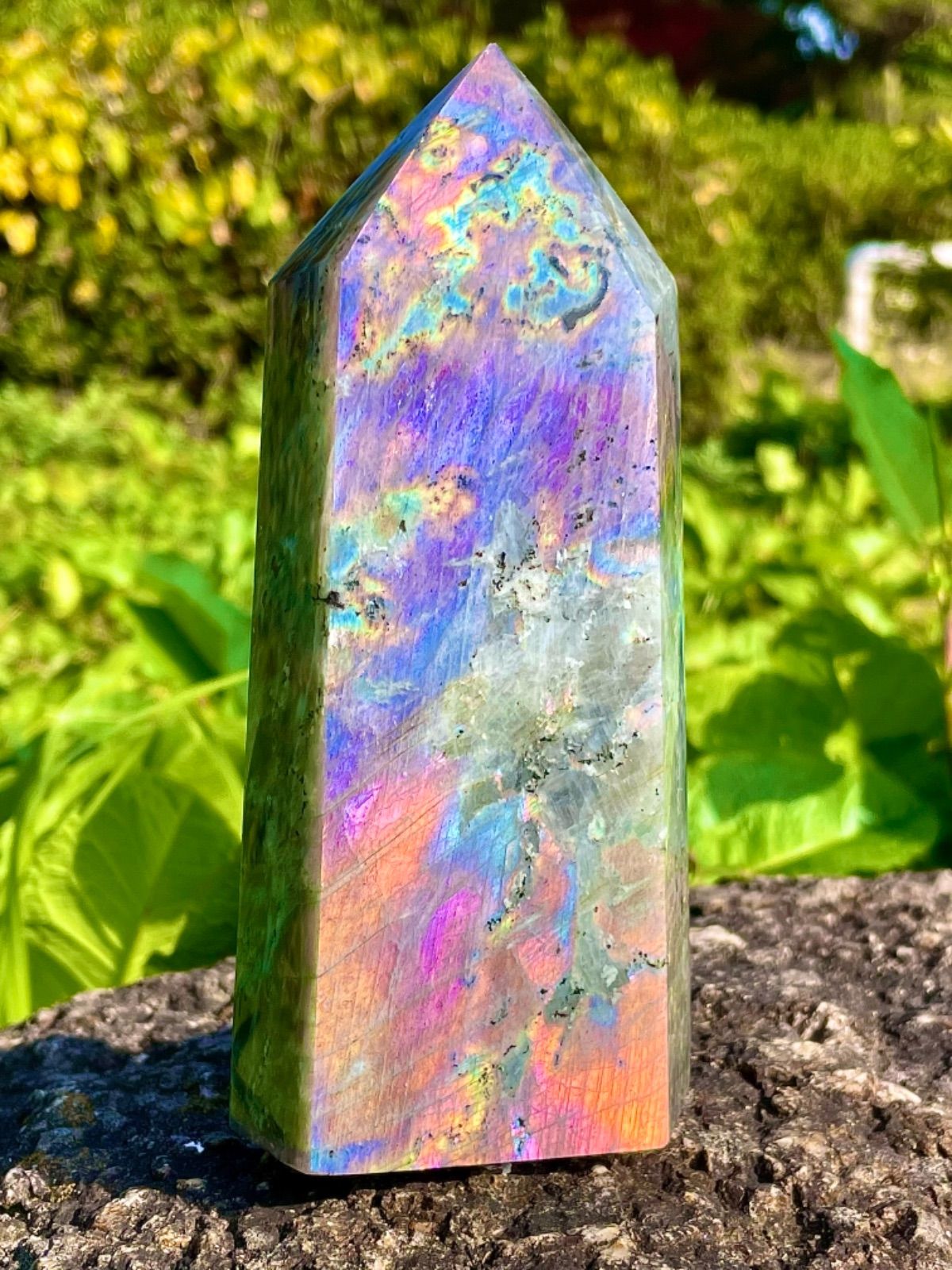 魂の学び、前世の記憶にアクセス】天然石 ラブラドライト 原石置き物