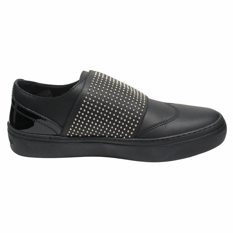 JIMMY CHOO 黒 レザー スリッポン Jimmy Choo / ジミーチュウ カーフ 牛革 スリッポン スタッズ