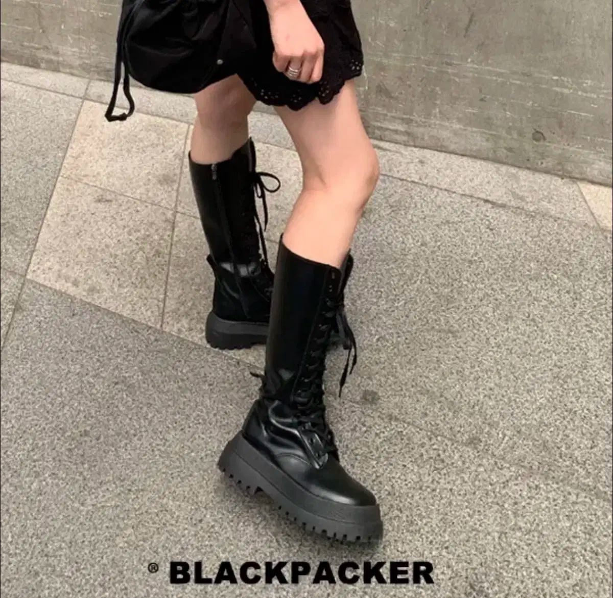 厚底 ストラップ ハイ ウォーカーブーツ ブーツ 240