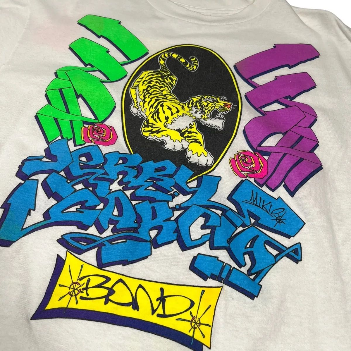 ジェリー ガルシア JERRY GARCIA ７分袖 ベースボール Ｔシャツ ユースＬ ＵＳＡ製 アメリカ製 グレイトフルデッド デッドヘッズ バンド VINTAGE ヴィンテージ 90s JERRY GARCIA ジェリー ガルシア 両面