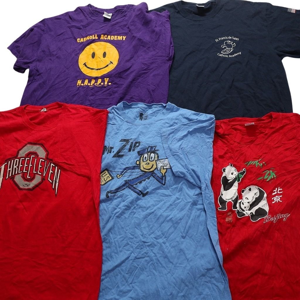 古着卸 まとめ売り カラーmix プリント 半袖Tシャツ 20枚セット