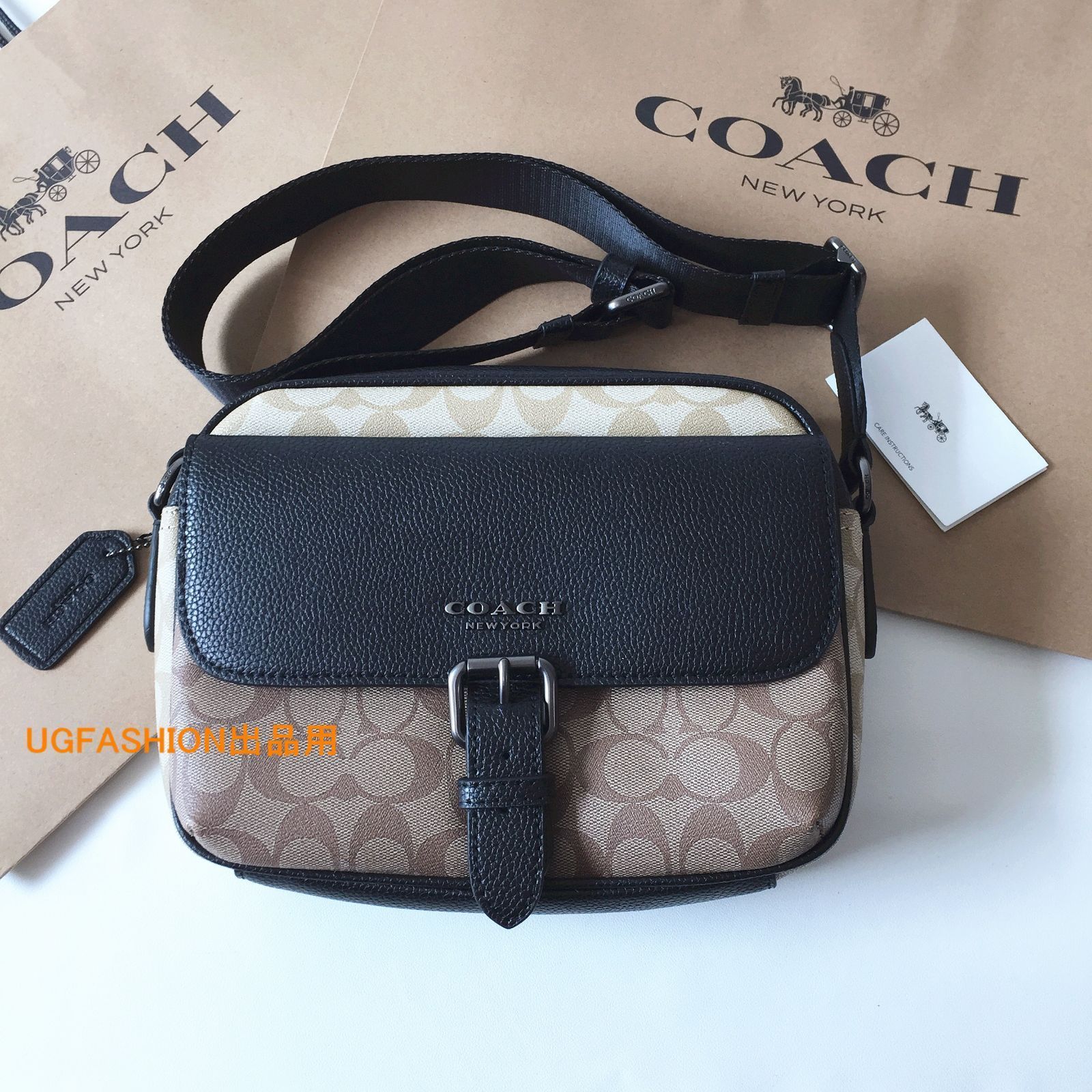 コーチバッグ＞COACH/コーチバッグ ショルダーバッグ C6080 カーキ×ブラック クロスボディー ショルダーバッグ 斜めがけバッグ  アウトレット品 紙袋付属 新品未使用 - メルカリ