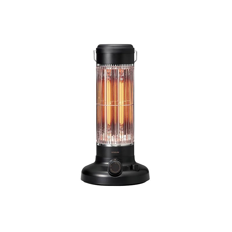 co.jp コイズミ 遠赤外線 カーボンヒーター 600～300W 無段階調節 自動オフタイマー コンパクト レトロ ブラック KKH-0648 K 1