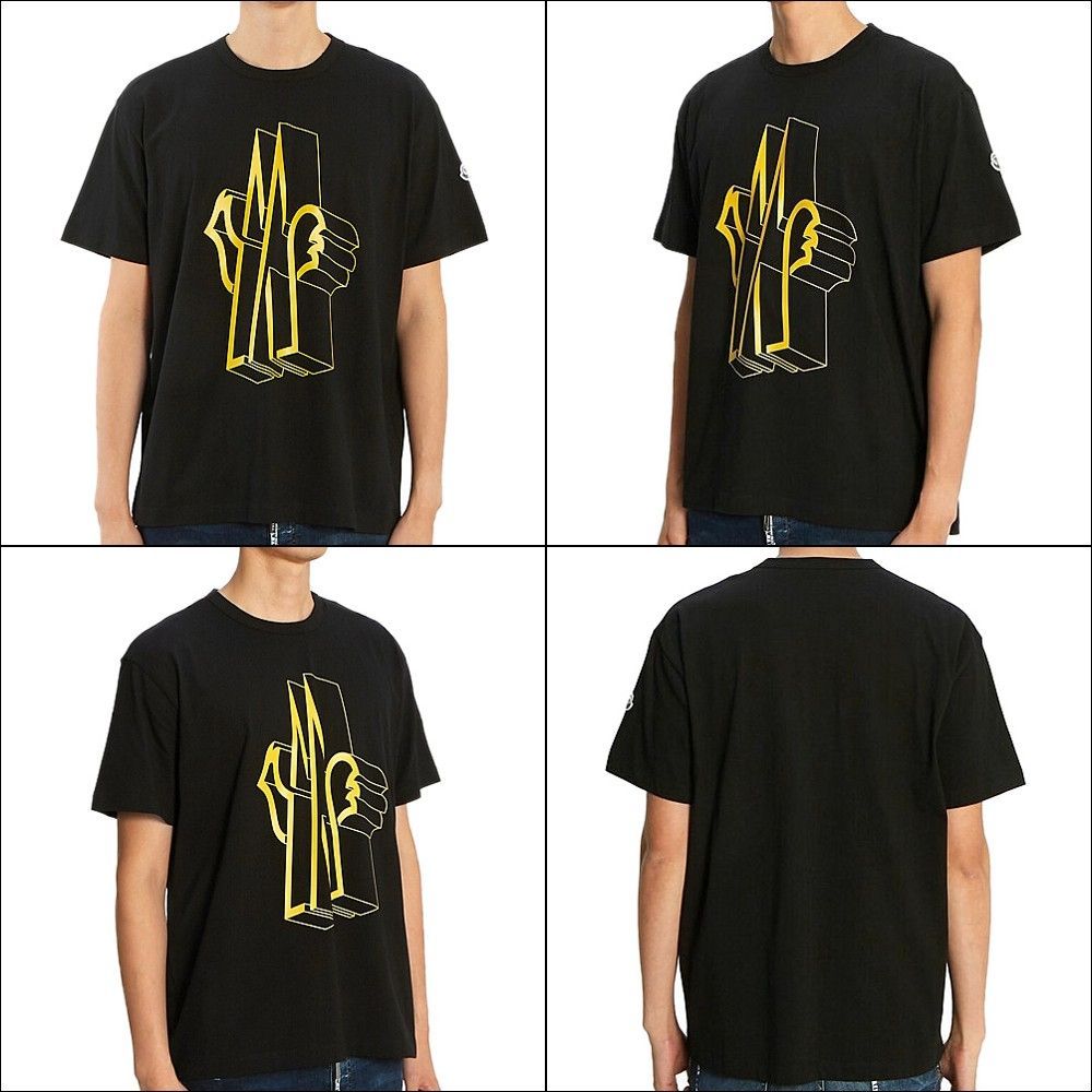 85 MONCLER 8002250 ロゴ プリント Tシャツ ブラック - メルカリ