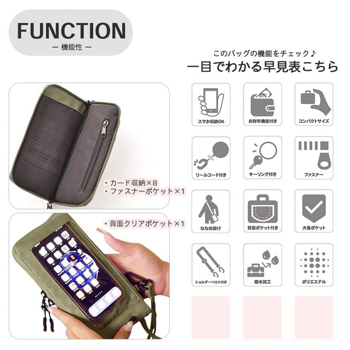 新品・未使用】 スマホショルダーバッグ メンズ ショルダーバッグ 2way 