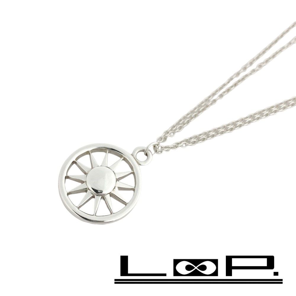 □新同□ ティファニー ネックレス サン 太陽 二重 チェーン シルバー  