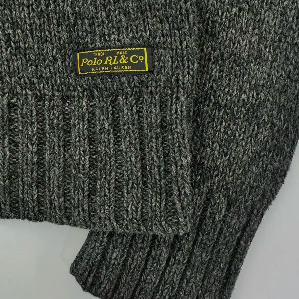 Polo ポロ ラルフローレン 90 s ヘンリーネック ボタン グレー ニット