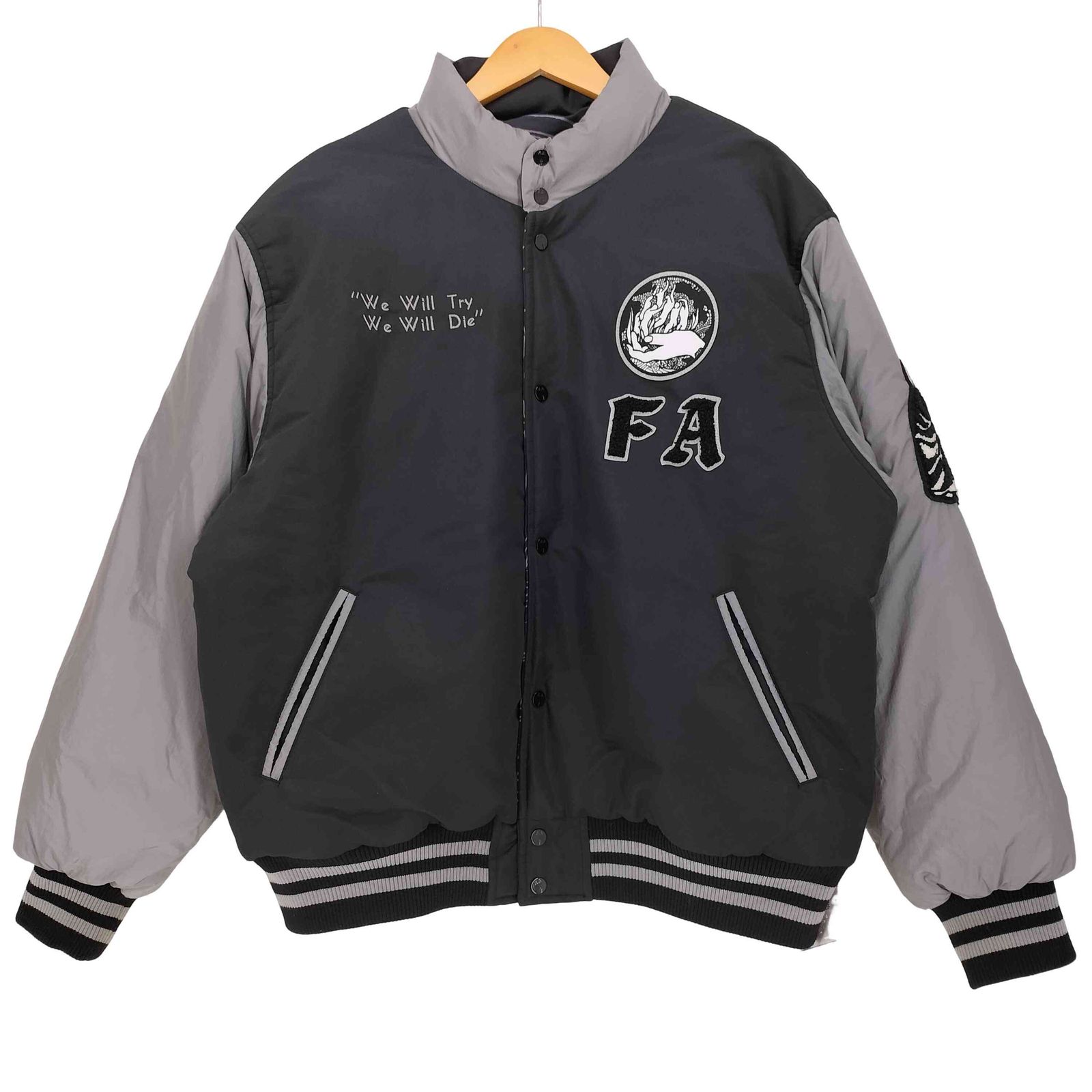 ファッキングオーサム　リバーシブル　スタジャン　ジャケット　L ファッキンオーサム FUCKING AWESOME Refflective Varsity