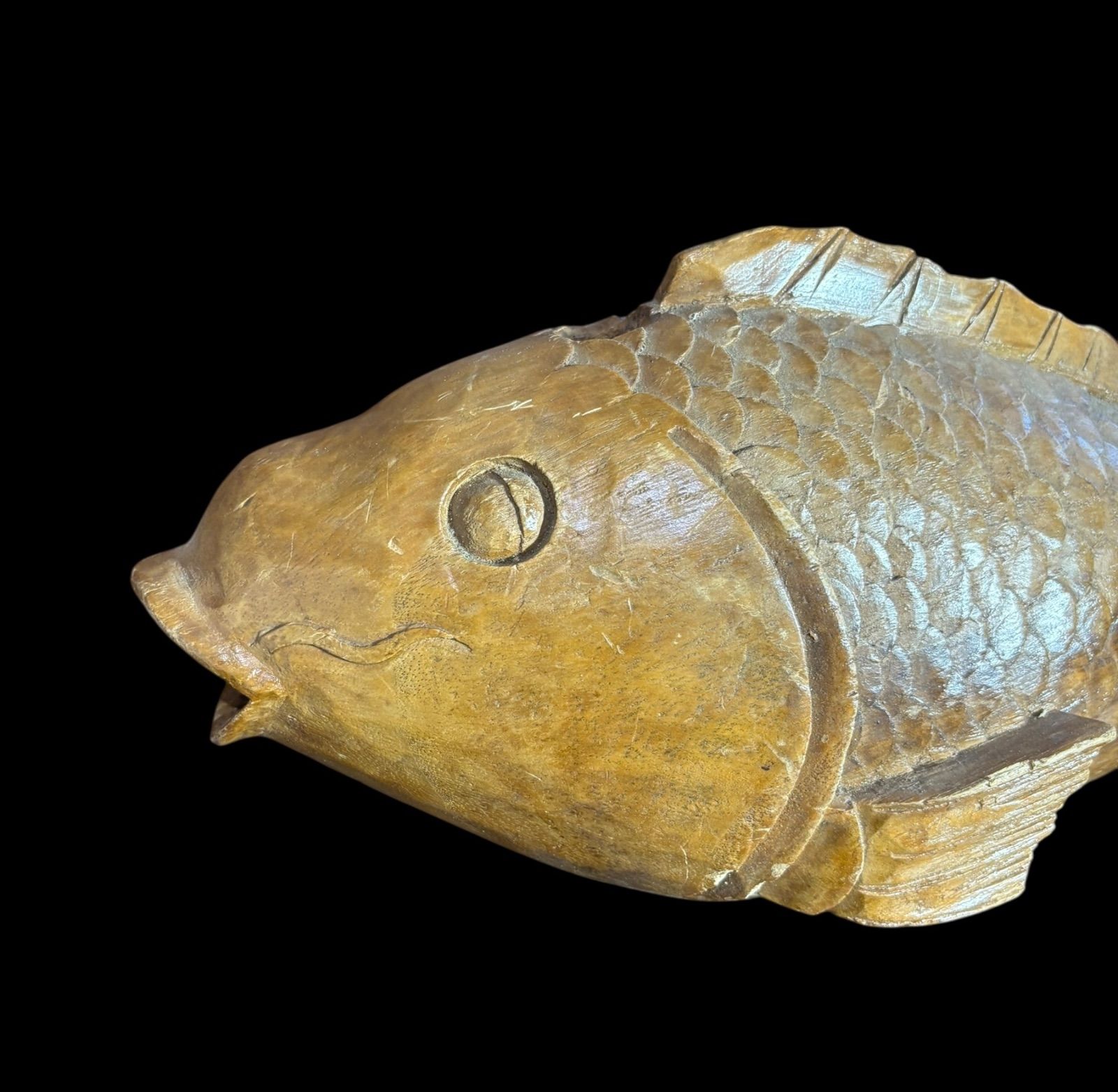 自在鉤 魚横木 アンティーク 置物 彫り物 木彫り 囲炉裏 魚