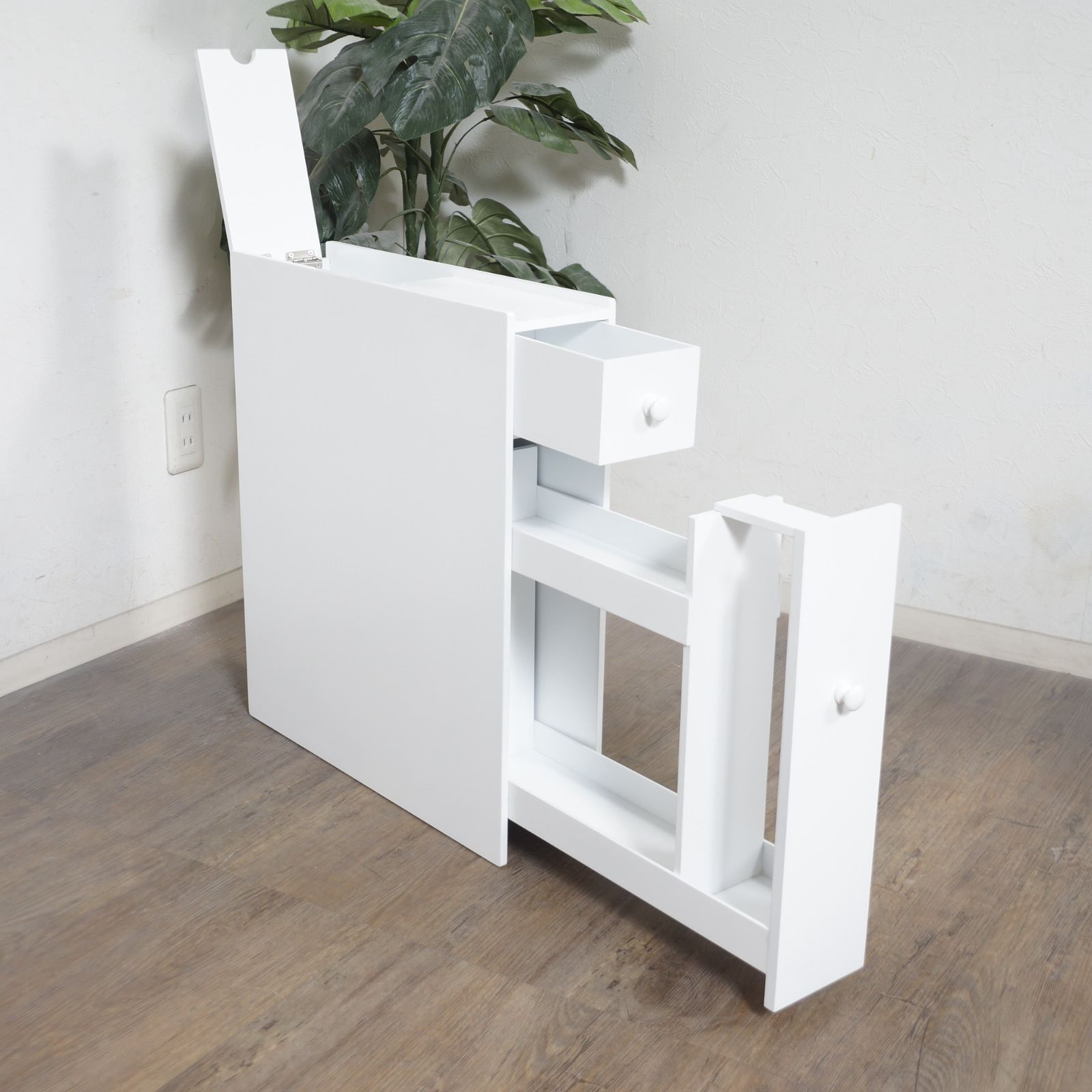 送料無料 Y 【新品】すき間にピッタリ スリムトイレラック 幅14cm 省