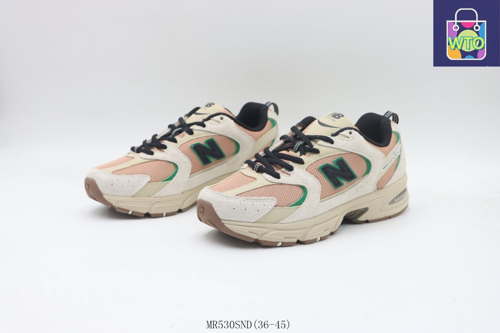 ニューバランス ホワイトブラウンブラック